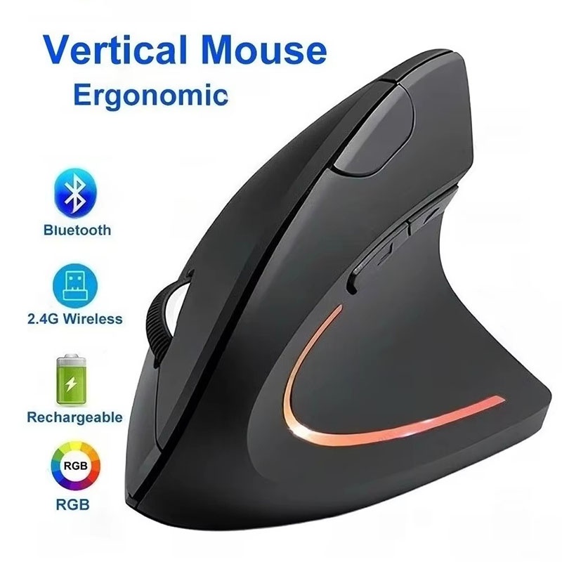 Gaming Keyboard Ergonomic - Ergonomically Compliant Vertical Mouse 2.4GHz Bluetooth