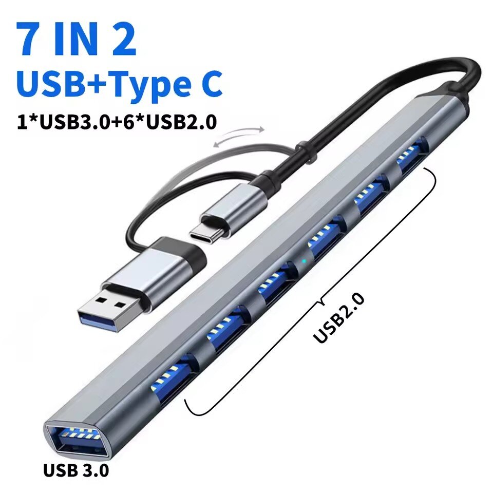 Gaming Keyboard Type C - 7 Ports USB 3.0 Type C