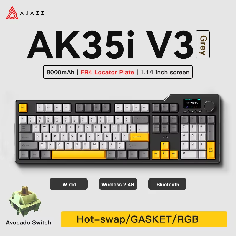 Ajazz AK35I V3/V4 MAX Tri-mode - Gaming Keyboard Tkl review and price