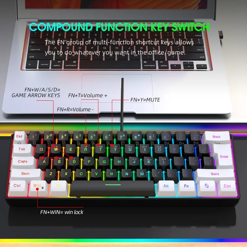 Keyboard and Mouse 60% Compute - Gaming Keyboard Mouse Combo review and price
