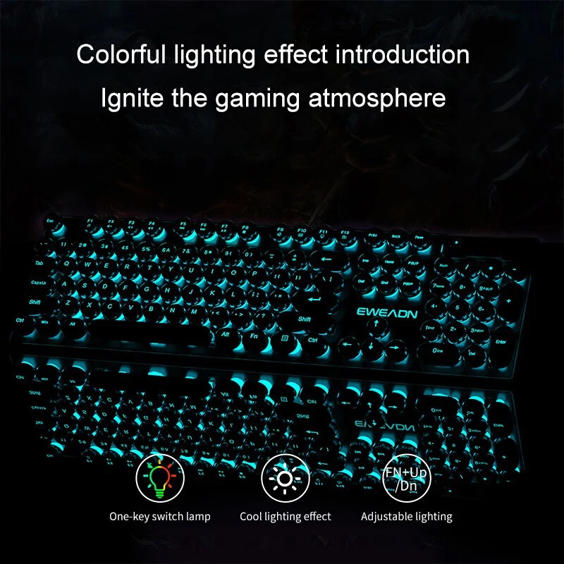 Retro Punk Mechanical Feel Key - Gaming Keyboard And Mouse review and price