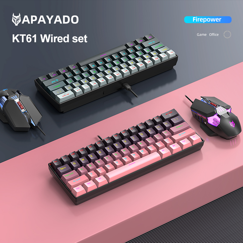 APAYADO KT61 Mechanical Keyboa - Gaming Keyboard Mouse Set review and price