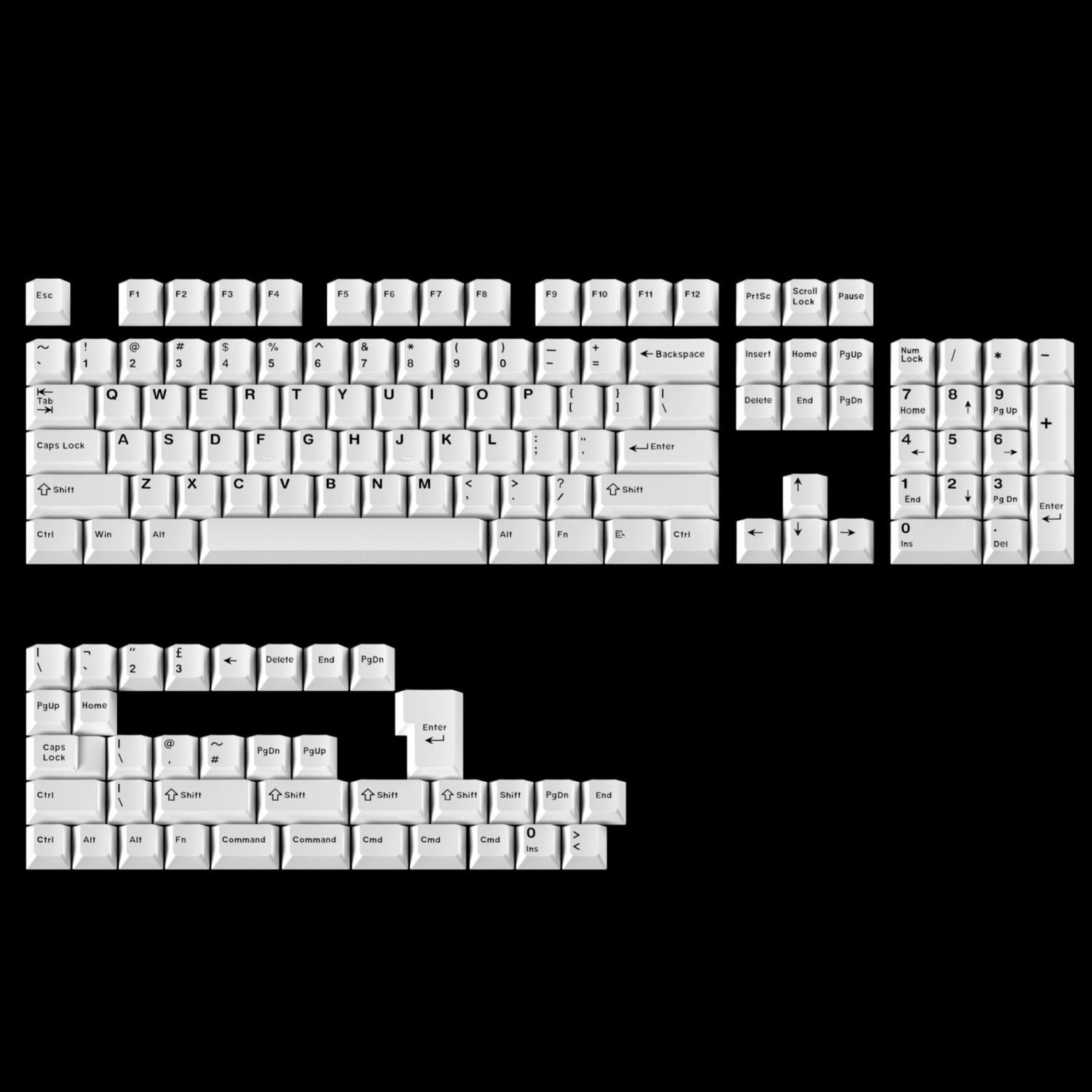 Minimalist Pure White Keycaps  - Gaming Keyboard Extension review and price