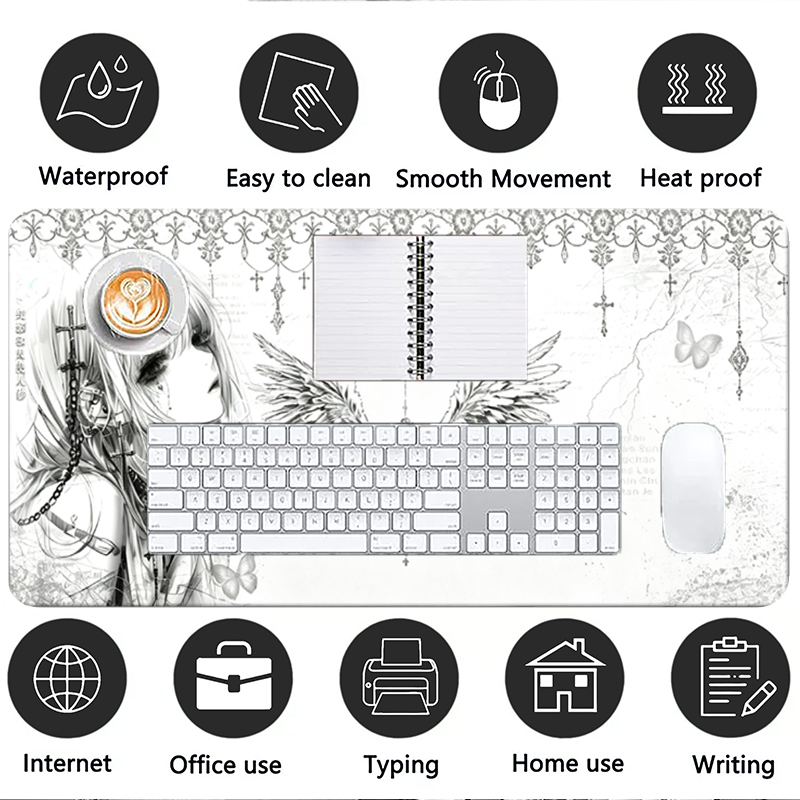 Leather Mousepad Black White A - Gaming Keyboard And Mouse review and price