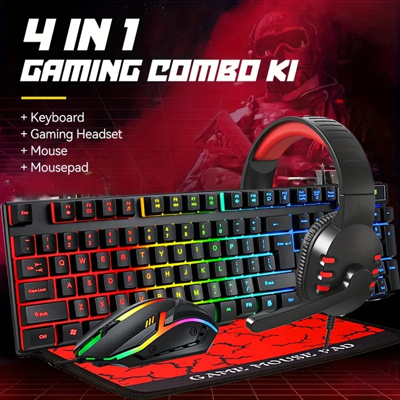 2026 4-In-1 Wired Gaming Keybo - Gaming Keyboard Mouse And Headset Combo review and price