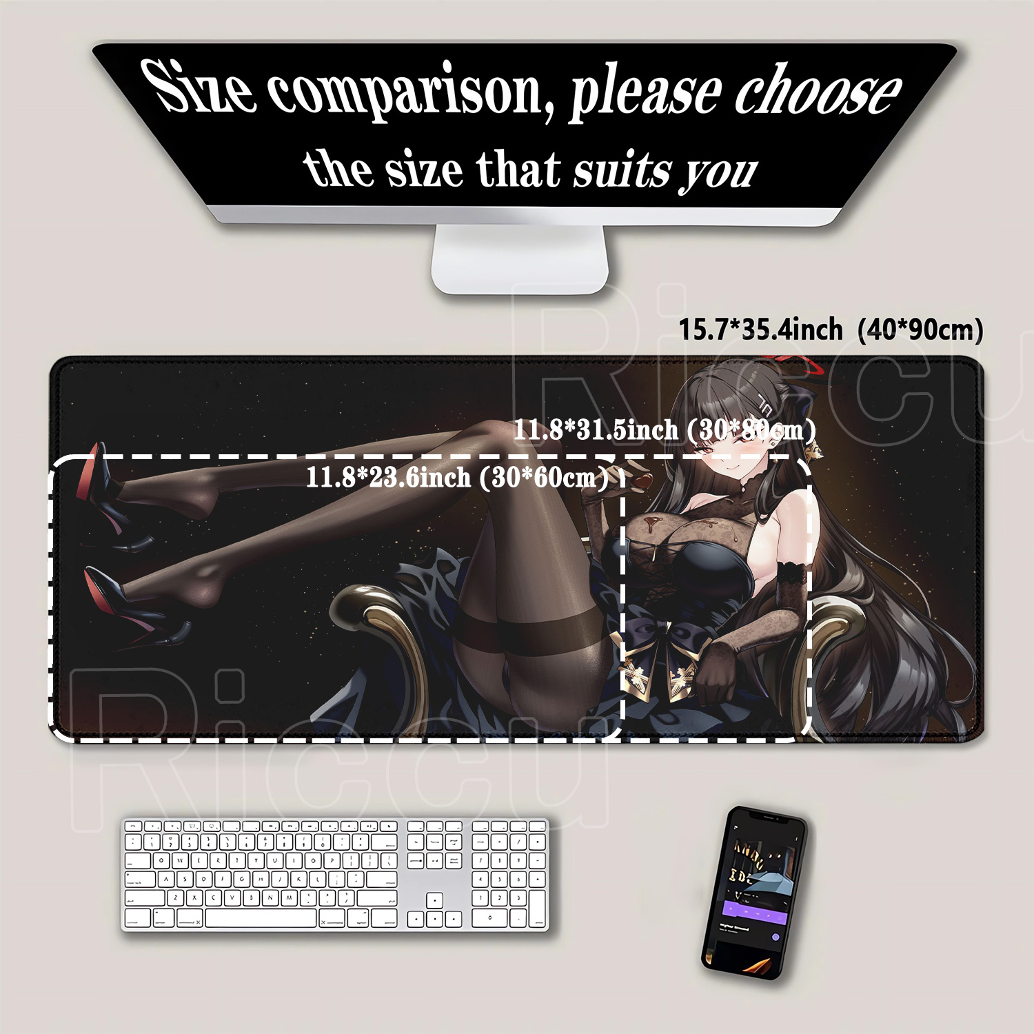 Anime girl Tsukatsuki Rio Blue - Gaming Keyboard Blue review and price